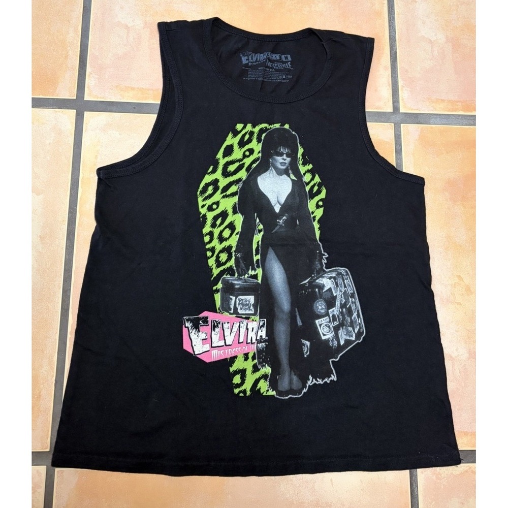 Elvira "Mistress  Of The Dark" Kreepsville 666 Black Tank Top Size Medium